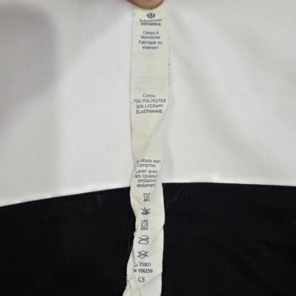 Lululemon Shorts Size 4 Running Workout Black White Purple Coral Abstract Design - Picture 6 of 7